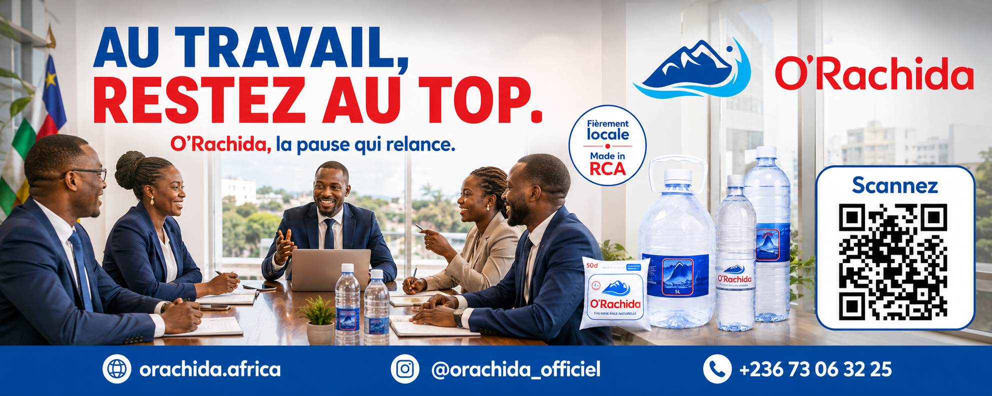 Panneau 5×2 m — Au travail, restez au top